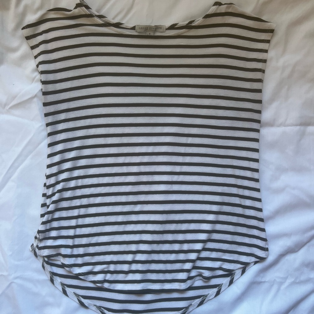 Striped Black and White Women's Top